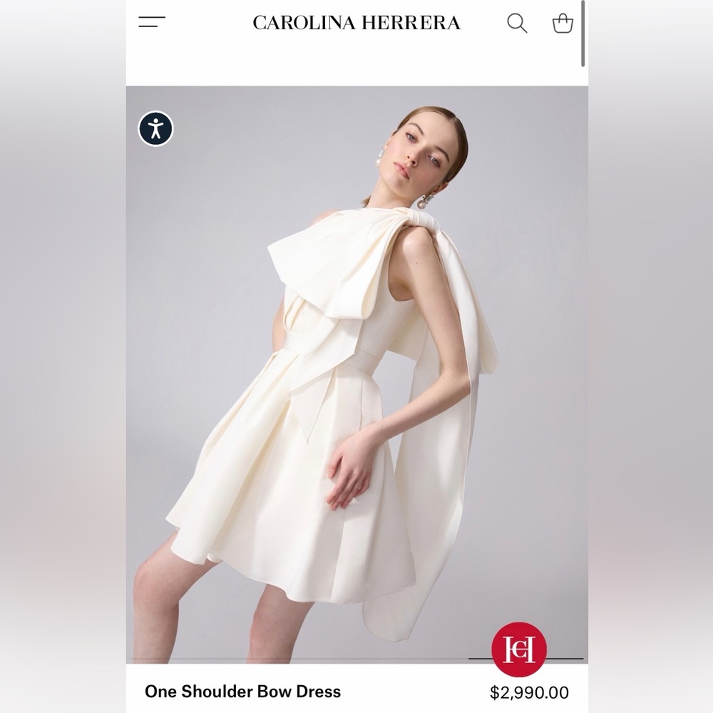 Carolina Herrera One Shoulder White Dress